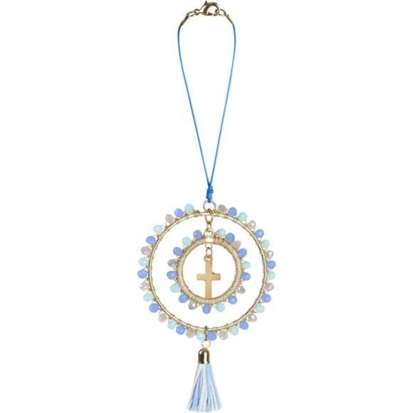 Crystal cross car mirror hanging suncatcher rearview charm keychain bag accessor - Picture 6 of 8